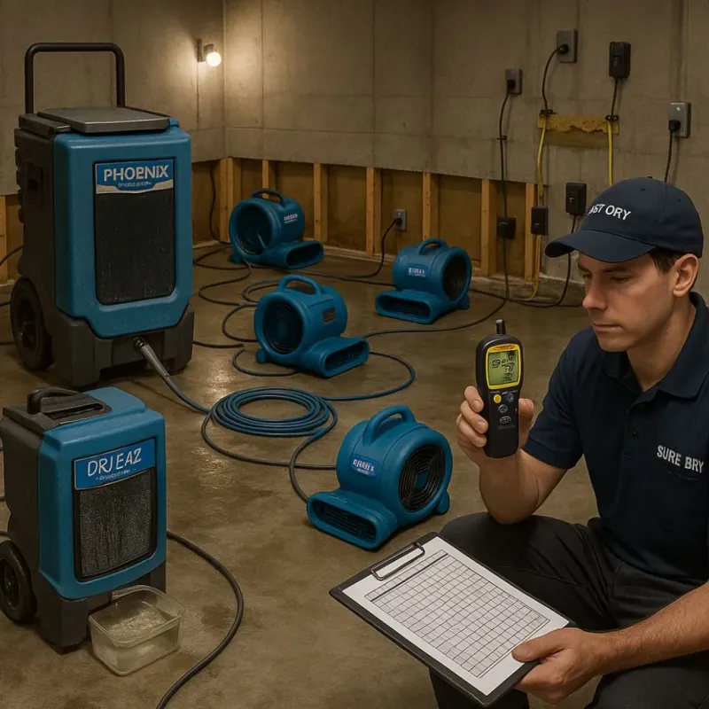 Structural Drying and Dehumidification process in Agua Dulce, CA
